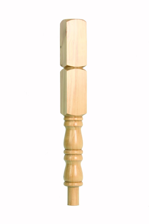 Pine Double Block Newel Turning