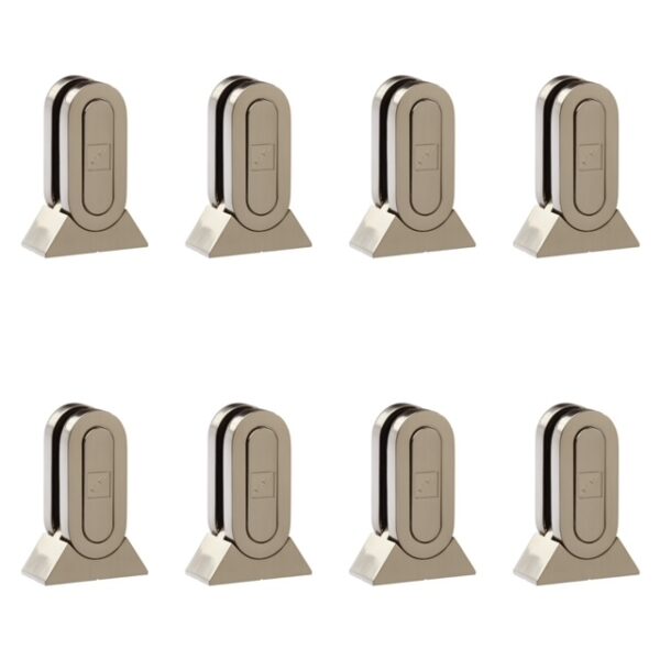 Fusion Brushed Nickel Glass Panel Brackets (Pack of 8)