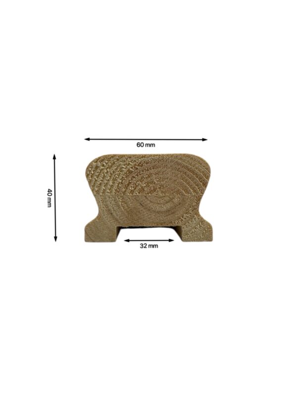 Pine Low Profile Handrail and Baserail 32mm - In Various Lengths - Image 3