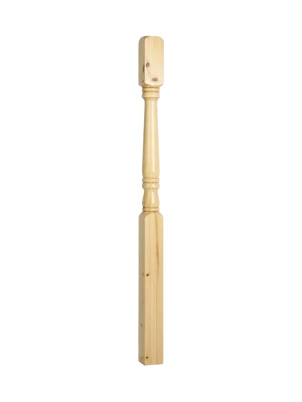 Pine Georgian Turned One Piece HALF Newel Post 90mm x 1490mm