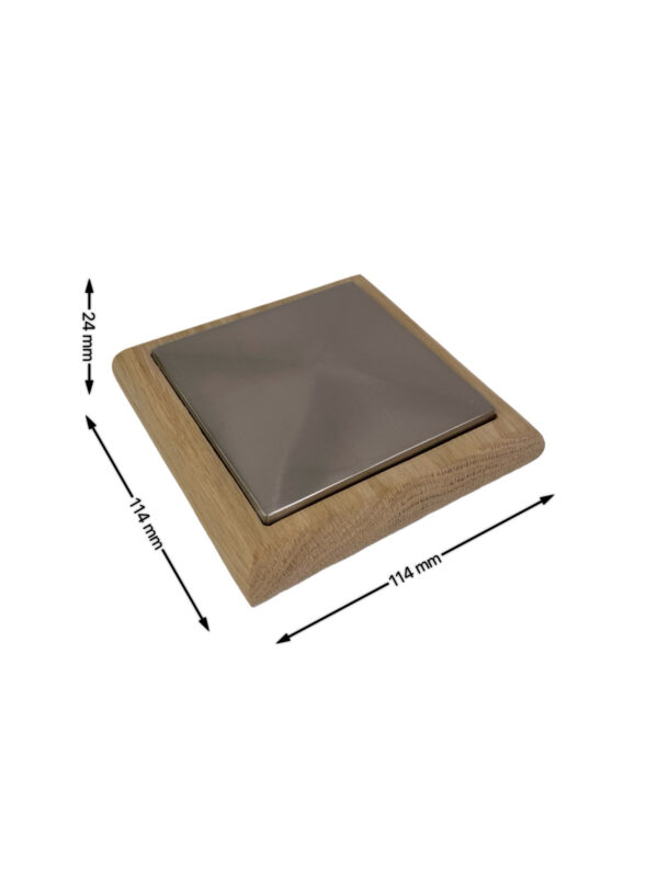 Unique Timber & Brushed Flat Newel Cap - In Various Timbers - Image 2