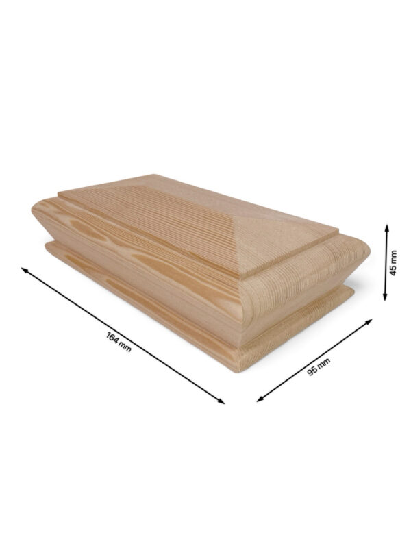 Hemlock DOUBLE Pyramid Newel Cap 140mm x 70mm - Image 4