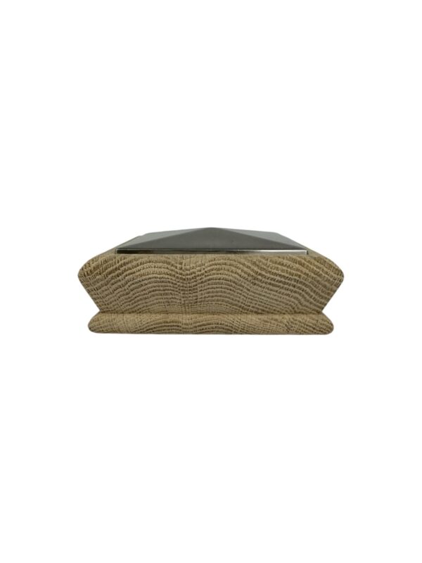 Unique Timber & Brushed Pyramid Newel Cap - In Various Timbers - Image 3