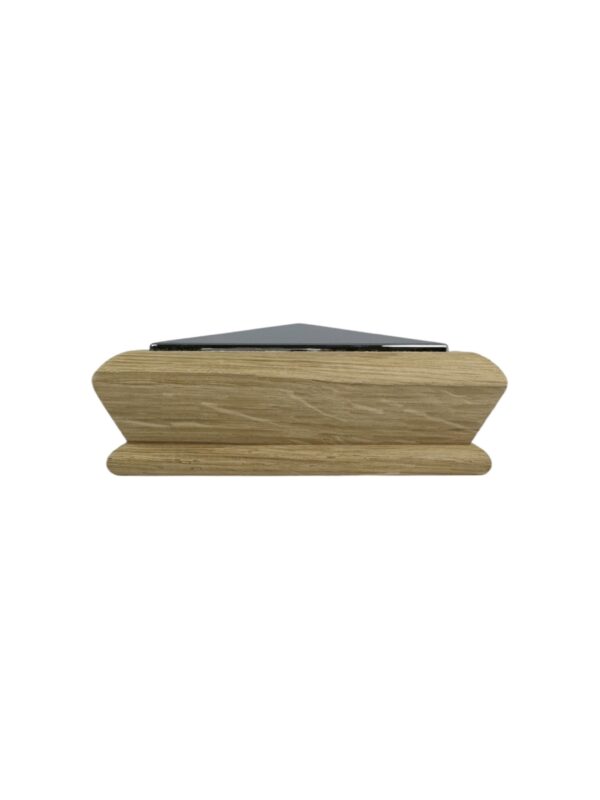 Unique Timber & Chrome Pyramid Newel Cap - In Various Timbers - Image 3
