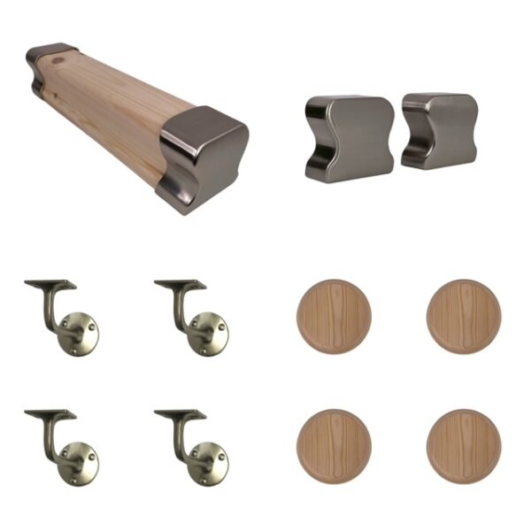 pine and brushed wall handrail kit