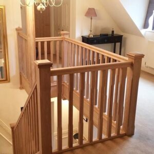 Landing refurb kit Oak handrails baserails and 41mm spindles