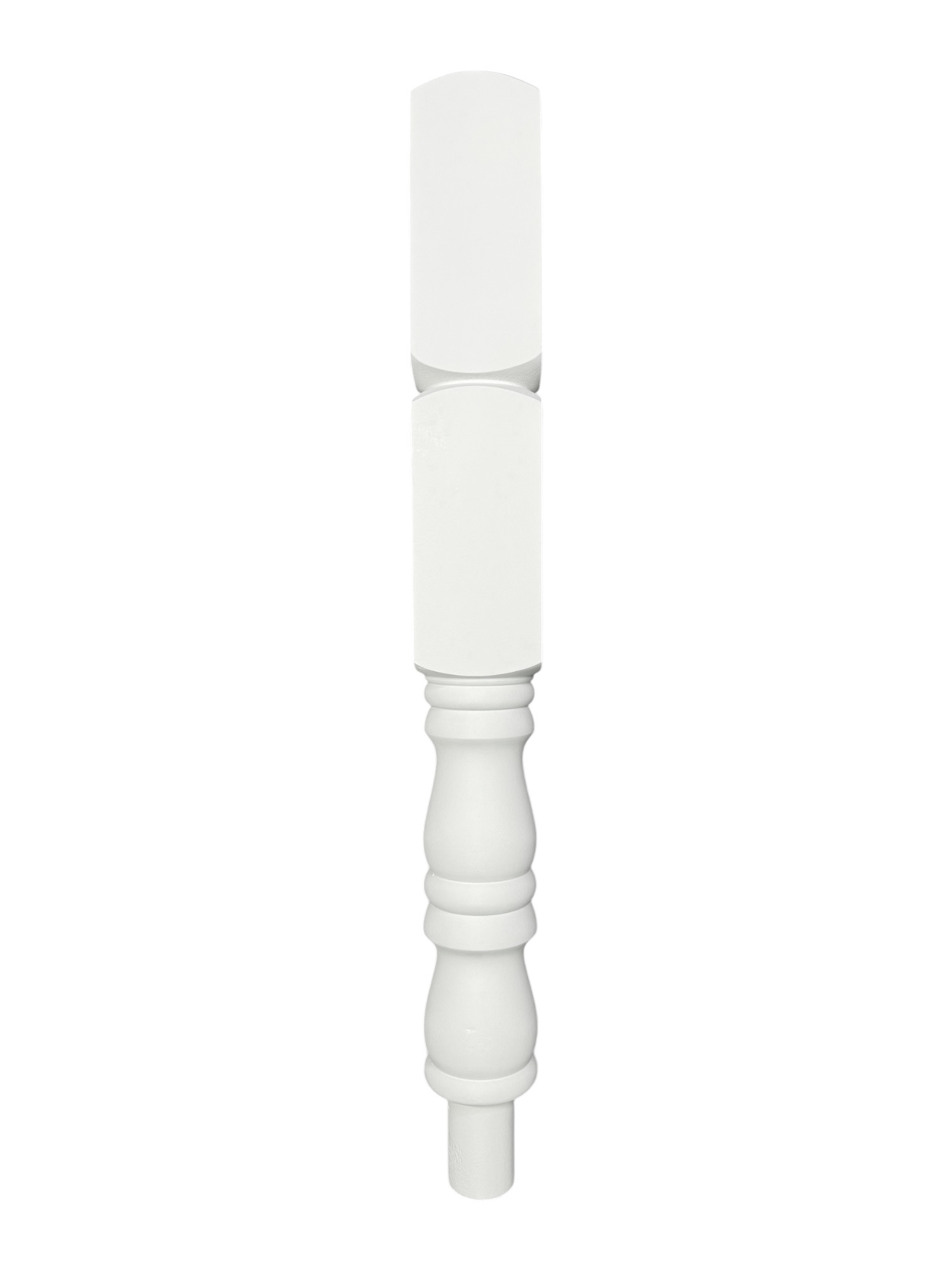 White Primed Turned Georgian Double Block Newel Post 90mm x 710mm