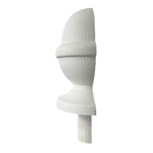 White Primed HALF Acorn Newel Post Cap 90mm