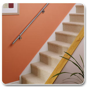 Complete Metal Chrome Wall Handrail Kit