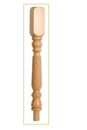 Pine Barley Twist HALF Newel Post 90mm x 790mm