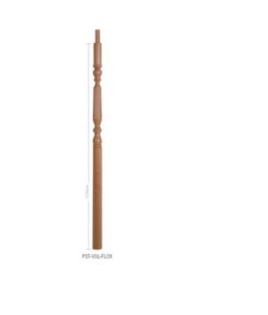 Oak Fluted Oxford Volute Newel Post
