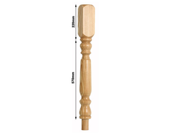 Hemlock Oxford Newel Post 90mm x 790mm