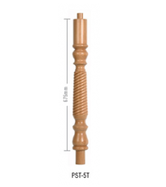 Oak Barley Twist Continuous Newel Post 90mm x 675mm