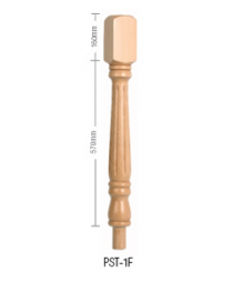 Hemlock Fluted Georgian HALF Newel Post 90mm X 730mm We also have this design in a full newel and spindles to match Measurements 45 x 90 x 570mm with a 160mm head, the peg is 80mm long with a 50mm diameter