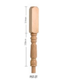 Pine Barley Twist Block Newel Post 90mm x 710mm