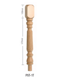 Pine Barley Twist HALF Newel Post 90mm x 730mm