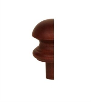 Sapele HALF Mushroom Newel Cap 90mm