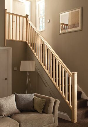 Stair Refurb Kit Pine Handrails Baserail & 41mm Spindles
