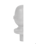 White Primed HALF Acorn Newel Post Cap 90mm