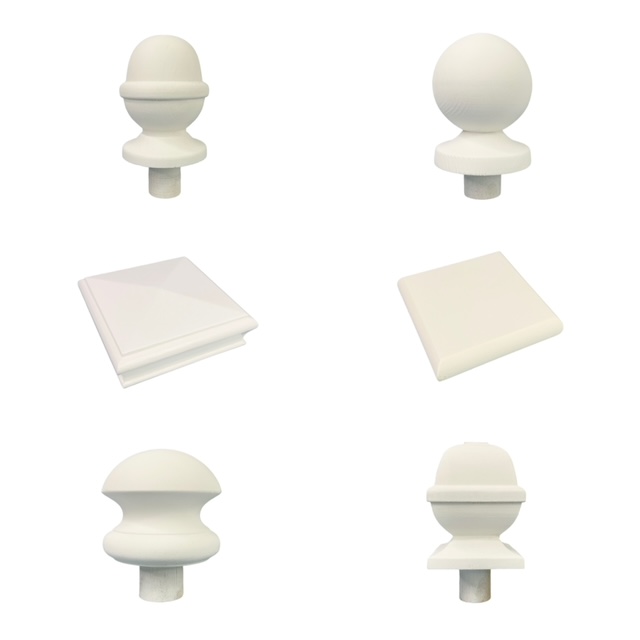 White Primed Newel Post Caps