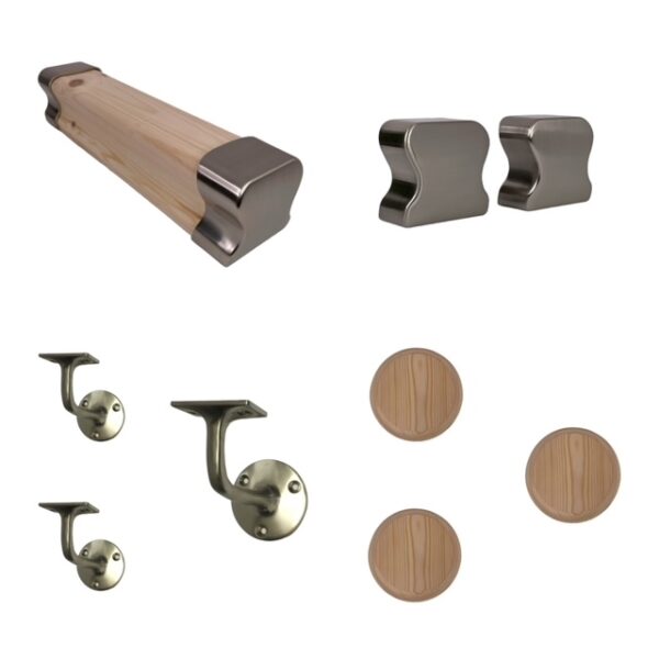 pine brushed wall handrail kit