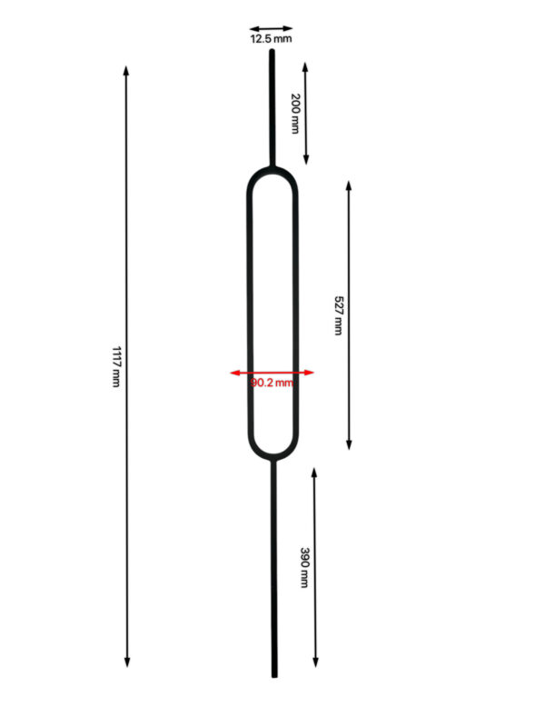 Black Metal Oval Spindle - Image 4