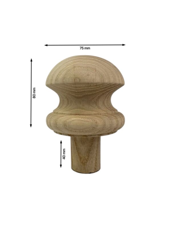 Oak Mushroom Newel Cap 83mm - Image 3