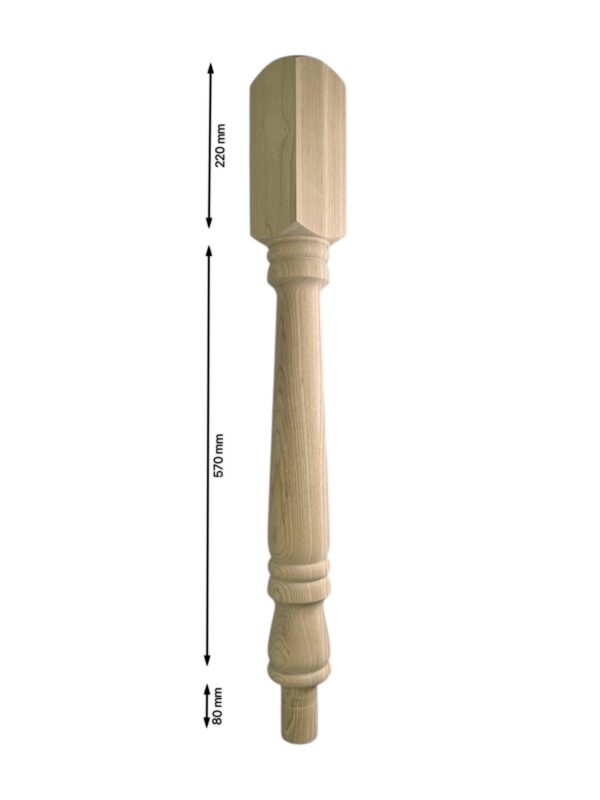 Ash Turned Georgian Newel Post 90mm x 790mm - Image 2