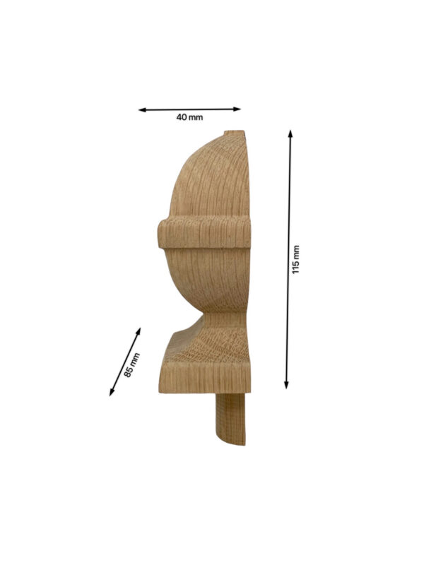Oak HALF Square Acorn Newel Cap 90mm - Image 2