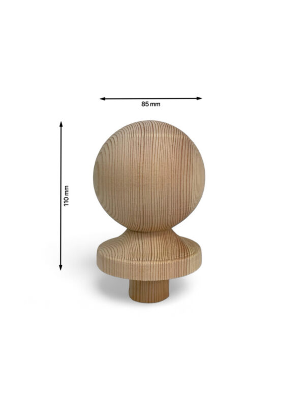 Pine Ball Newel Cap 90mm - Image 3