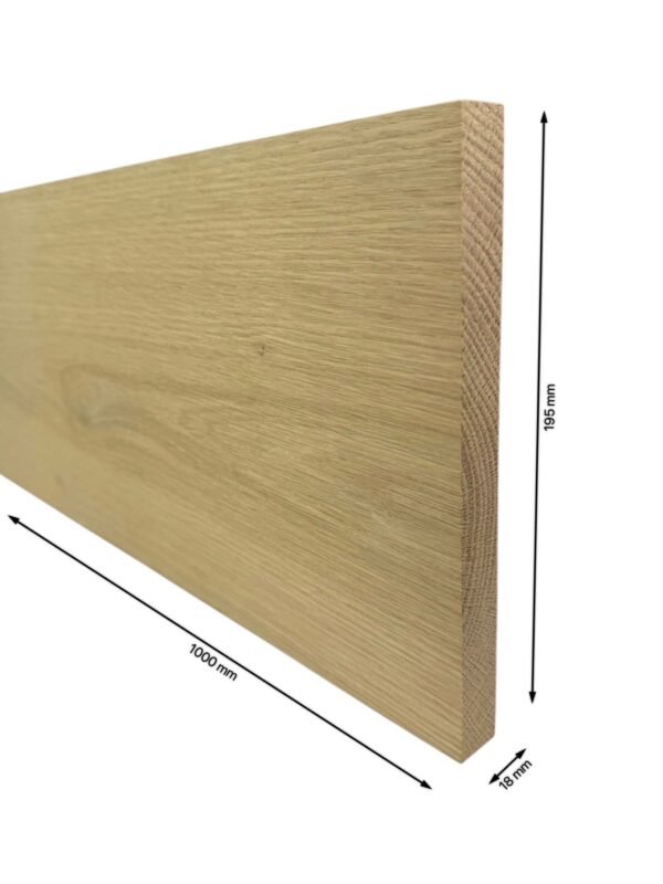 Oak Stair Riser 195mm x 1000mm - In Various Thicknesses - Image 5