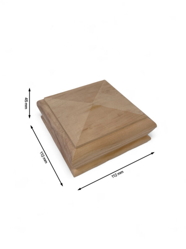 Pine Square Pyramid Newel Cap 83mm - Image 5