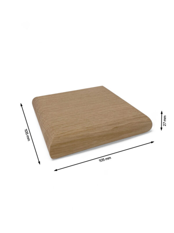 Oak 83mm Square Flat Newel Cap - Image 3