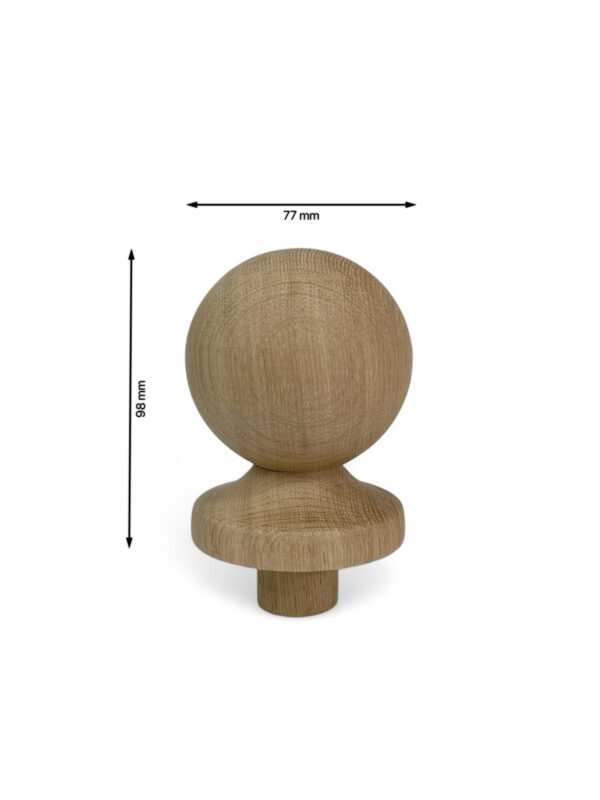 Oak Ball Newel Cap 83mm - Image 3