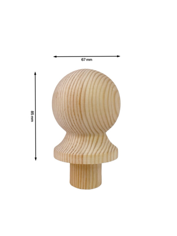 Pine Ball Newel Cap 70mm - Image 3