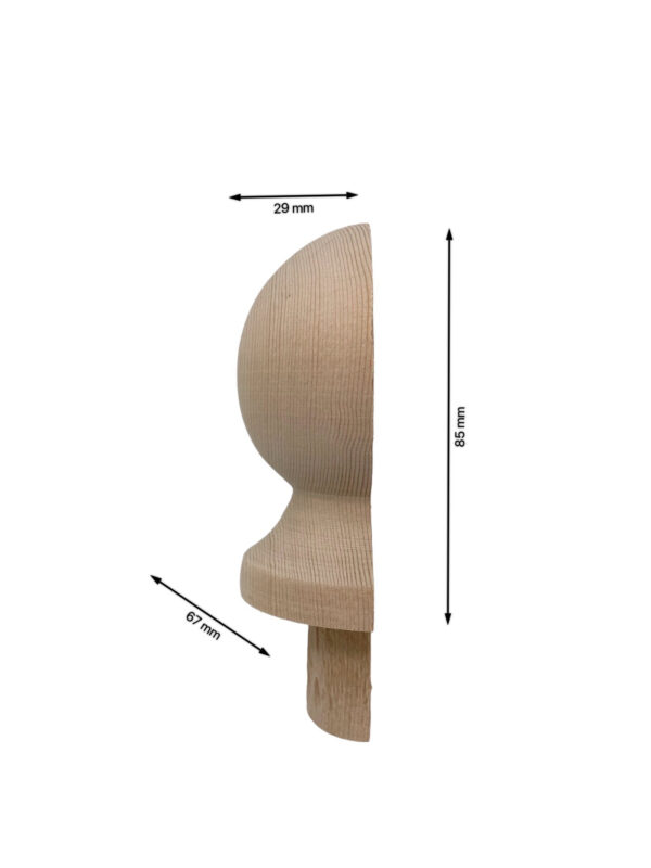 Hemlock HALF Ball Newel Cap 70mm - Image 2