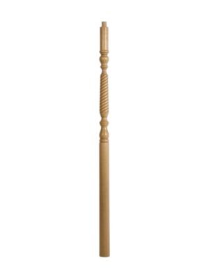 Pine Barley Twist Volute Newel Post