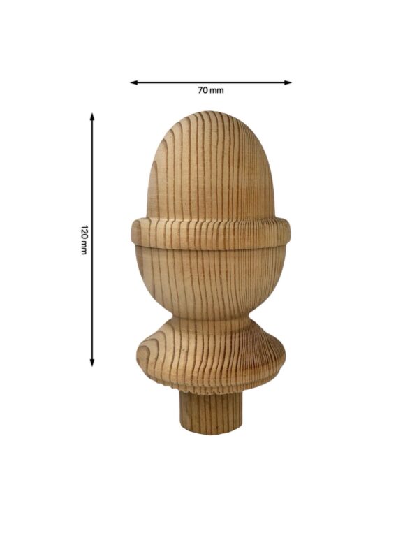 Pine Acorn Newel Cap 83mm - Image 3