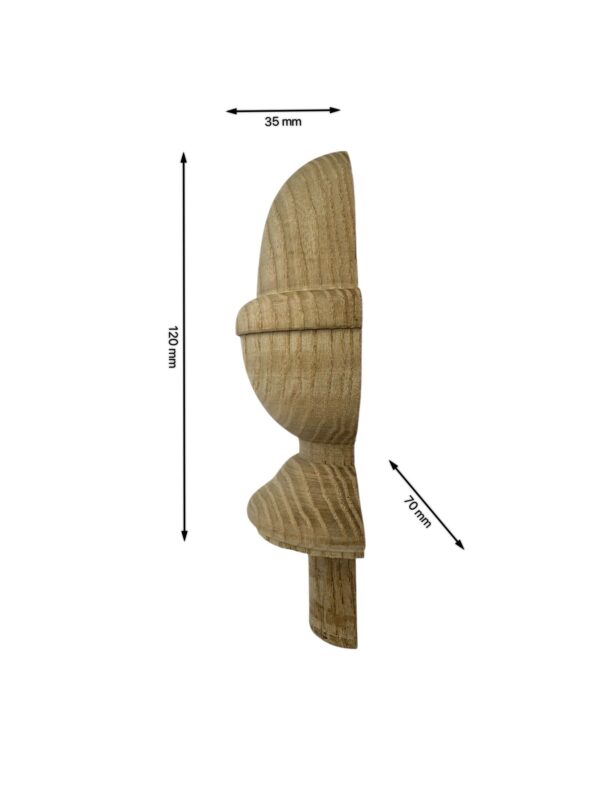 Oak HALF Acorn Newel Cap 83mm