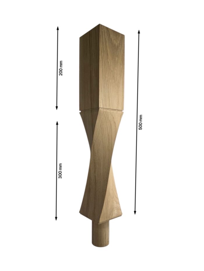 Pine Contemporary Raymond Twist Pulpit Newel Post 500mm - Image 3