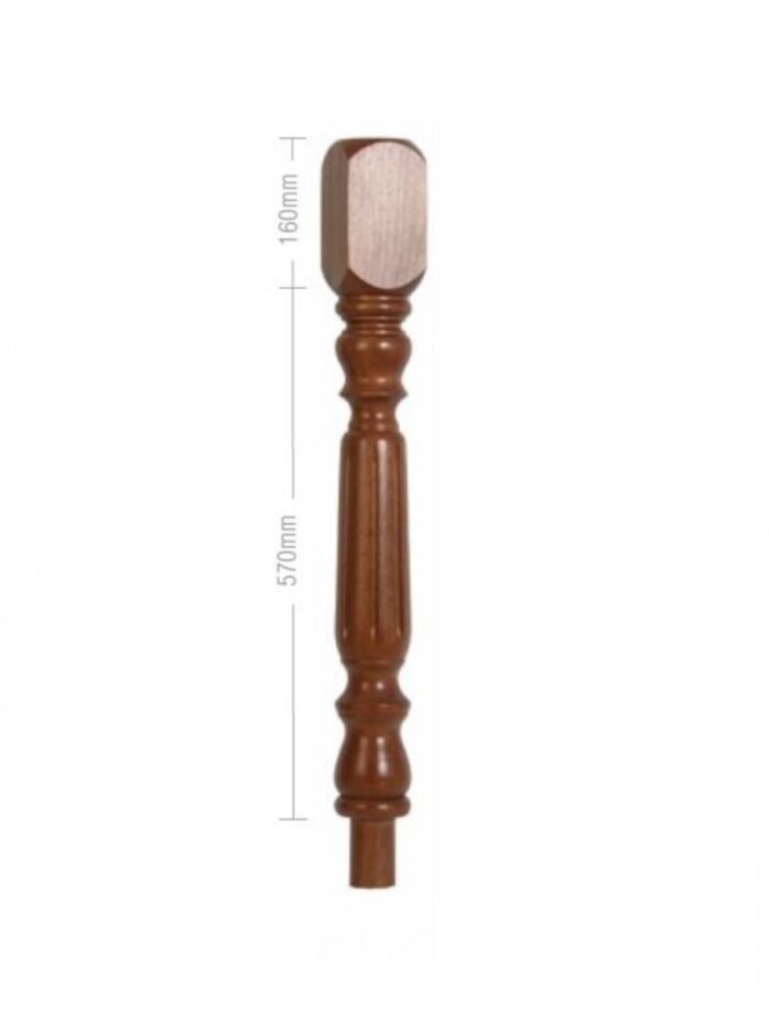 Oak Fluted Oxford Newel Post 90mm x 730mm - Image 2
