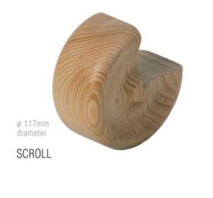 Oak Scroll Handrail Fitting