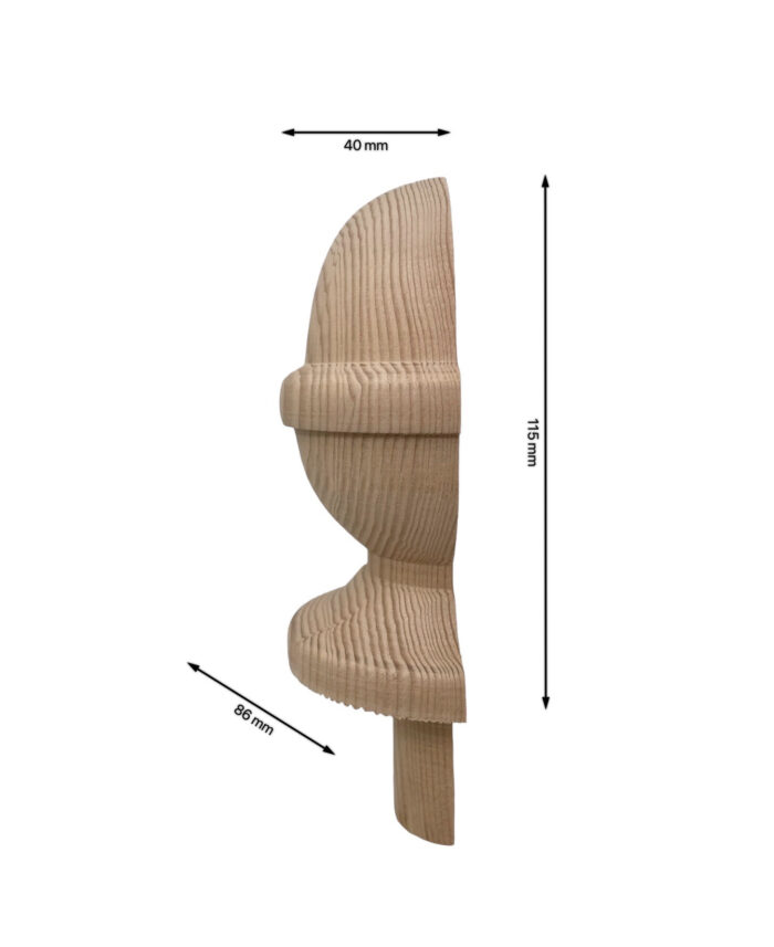 Hemlock HALF Acorn Newel Cap 90mm - Image 2