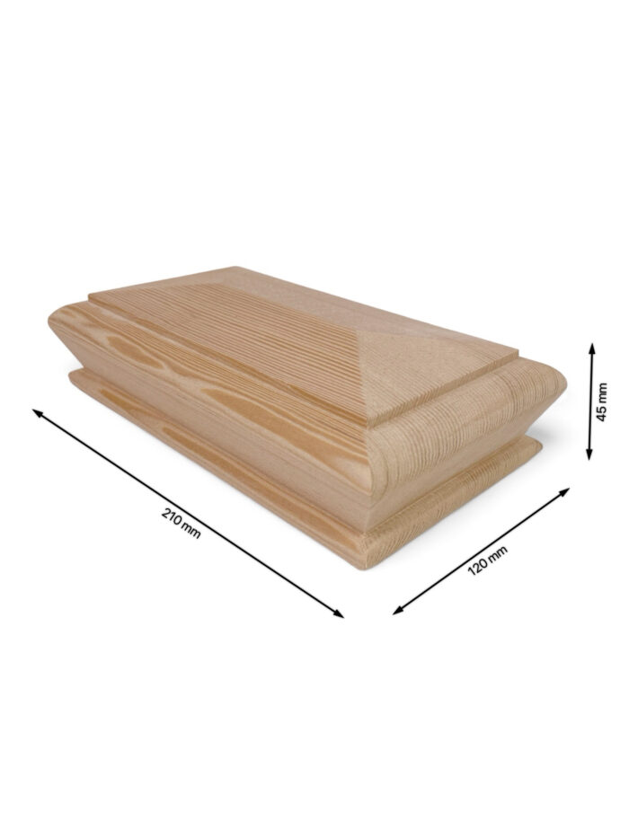 Hemlock DOUBLE Pyramid Newel Cap 90x180mm - Image 4