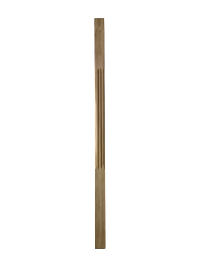Hemlock Fluted Stop Chamfer Stair Spindle 41mm x 1100mm