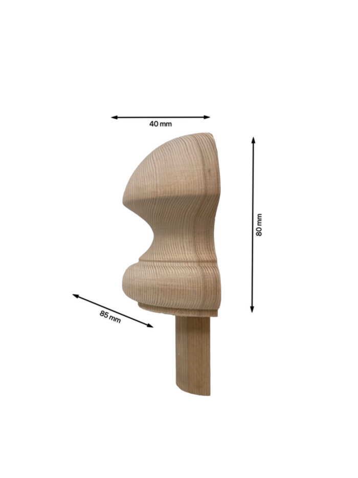 Hemlock HALF Mushroom Newel Cap 90mm - Image 2