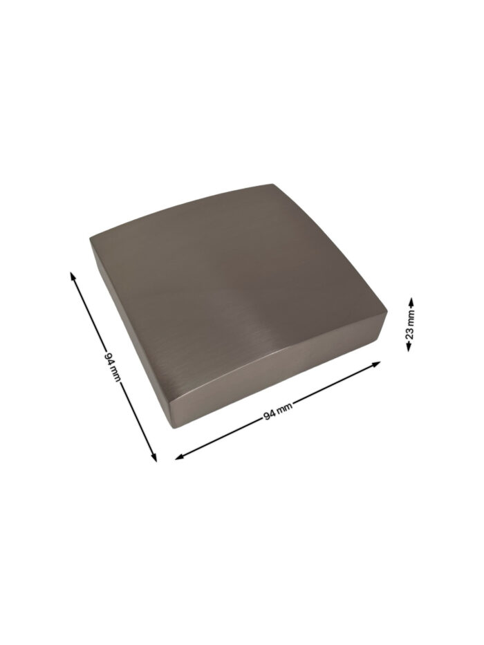 Unique Full Brushed Nickel Flat Newel Cap - Image 2
