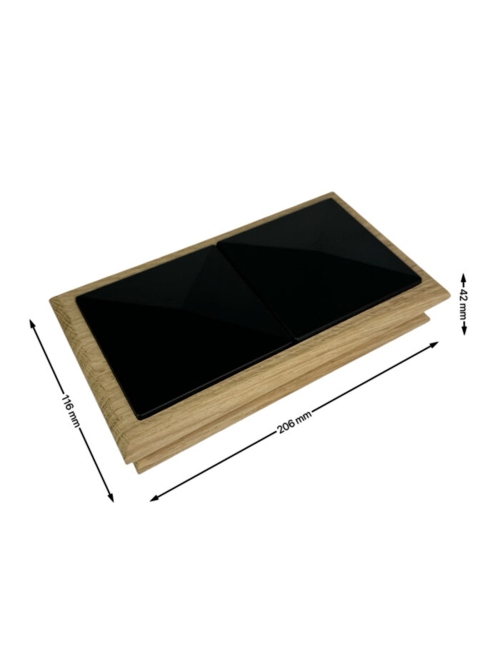 Unique Timber & Double Black Pyramid Newel Cap 90mm x 180mm - In Various Timbers - Image 2