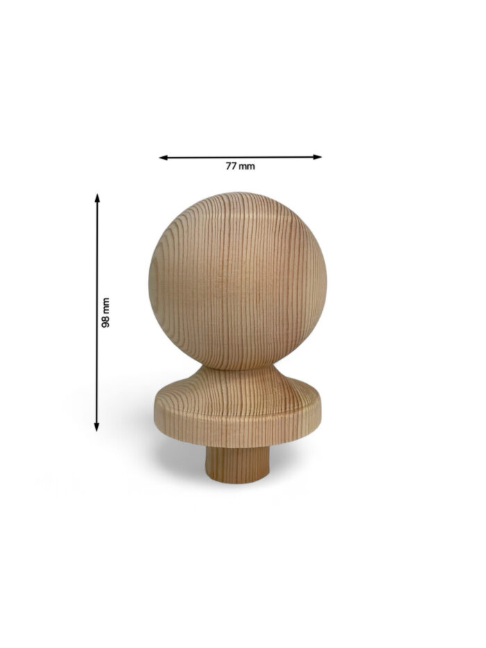 Pine Ball Newel Cap 83mm - Image 3