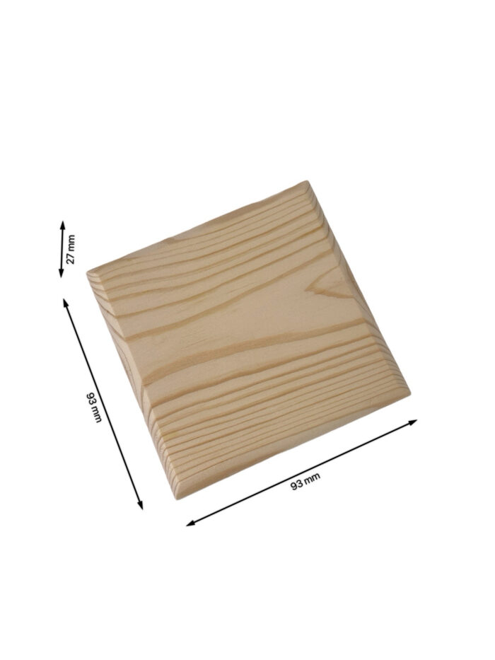 Pine Square Flat Newel Cap 70mm - Image 3